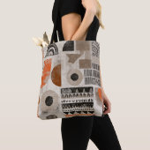 Tote Bag éléments africains dans des couleurs atténuées (De près)