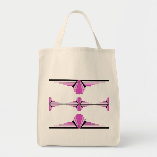 Tote Bag Éléments Art déco dans le rose pastel (Devant)