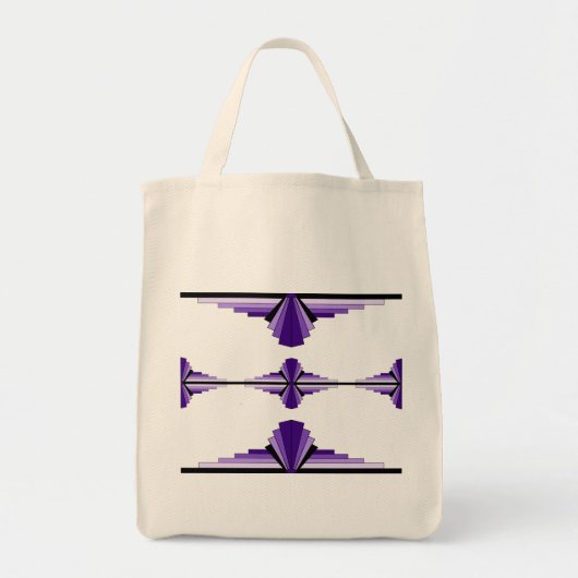Tote Bag Éléments Art déco dans violet profond (Devant)