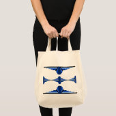 Tote Bag Éléments Art déco en bleu foncé (Devant (produit))
