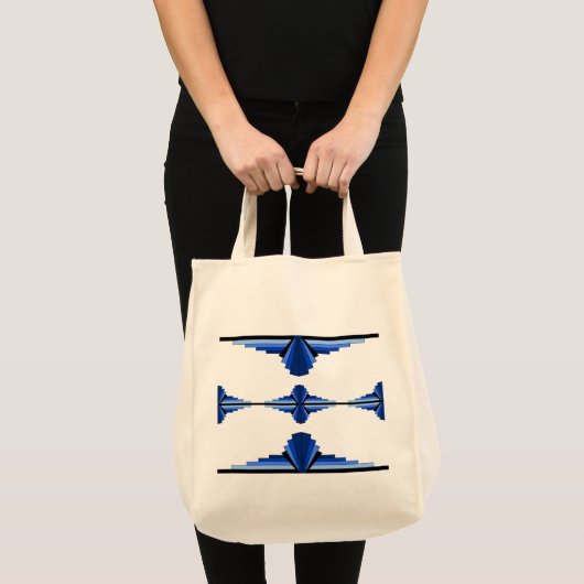 Tote Bag Éléments Art déco en bleu foncé (Devant (produit))