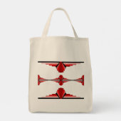 Tote Bag Éléments Art déco en rouge profond (Dos)