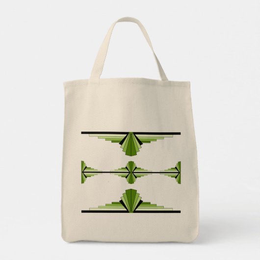 Tote Bag Éléments Art déco en vert mousse (Dos)
