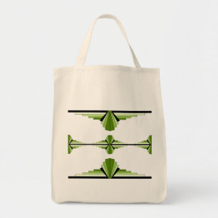 Tote Bag Éléments Art déco en vert mousse
