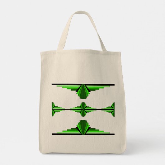 Tote Bag Éléments Art déco en vert profond (Dos)