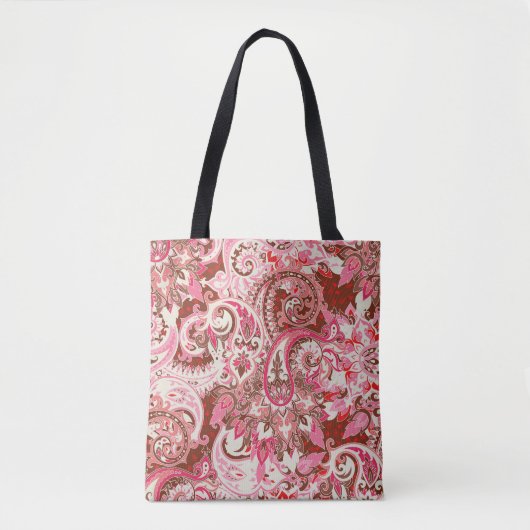 Tote Bag Éléments cachemire asiatiques, boho vintage. (Devant)