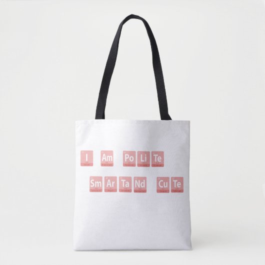 Tote Bag Éléments de chimie amusants Design Smart Cute Poli (Devant)