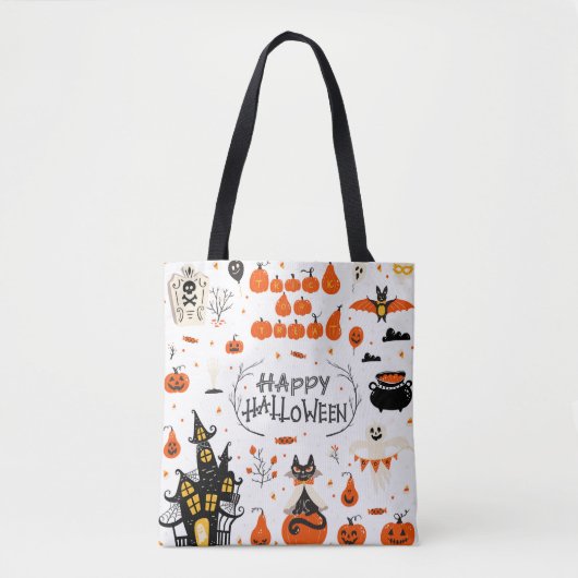 Tote Bag Eléments de design Halloween. Cliparts d'Halloween (Devant)