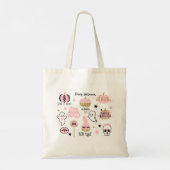Tote Bag Eléments d'Halloween rose et noir (Dos)