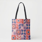 Tote Bag Eléments floraux scandinaves rétro (Devant)