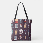 Tote Bag Éléments magiques : crâne, tarot sans soudure (Dos)