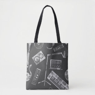 Tote Bag Éléments musicaux : vintage arrière - plan sans so