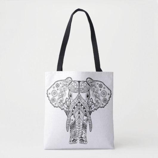 Tote Bag Éléphant 2 de style (Devant)