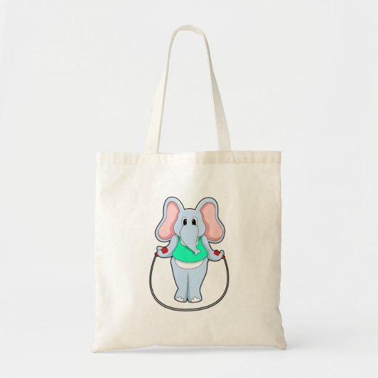 Tote Bag Eléphant à la condition physique avec corde de sau (Devant)