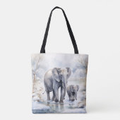 Tote Bag Elephant and Baby (Dos)