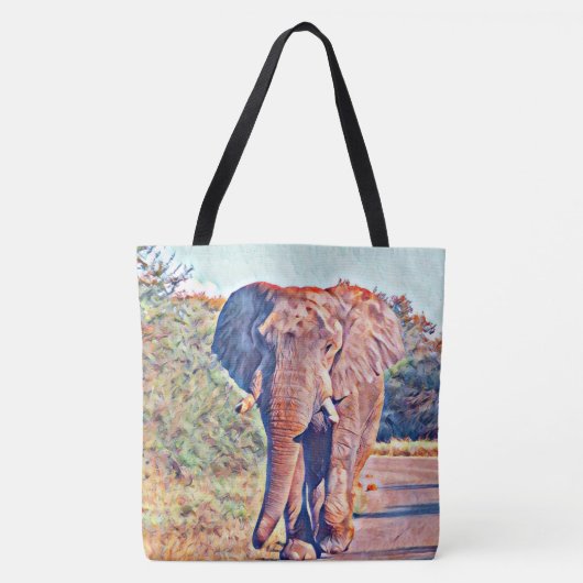 Tote Bag éléphant aquarell (Devant)