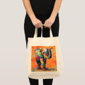 Tote Bag Eléphant arc-en-ciel Abstrait (Devant (produit))