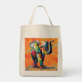Tote Bag Eléphant arc-en-ciel Abstrait (Dos)