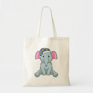 Tote Bag Eléphant au coucher avec casquette de nuit