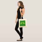 Tote Bag Eléphant au henné (vert/vert citron vert) (Devant (modèle))