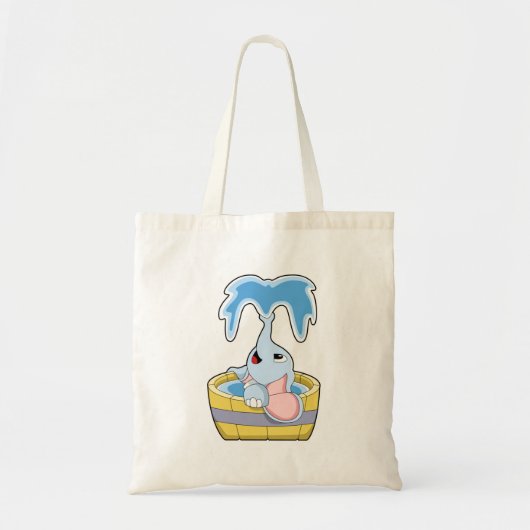 Tote Bag Eléphant avec baignoire remplie d'eau (Devant)