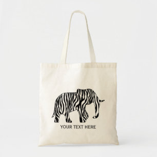 Tote Bag Éléphant avec des rayures de zèbre + vos idées