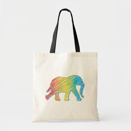 Tote Bag Eléphant avec lignes (Devant)