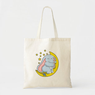 Tote Bag Eléphant avec lune et étoiles