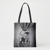 Tote Bag Elephant bébé dans un ballon à air chaud (Devant)