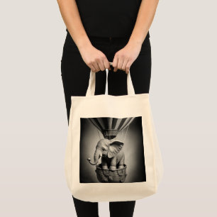 Tote Bag Elephant bébé dans un ballon à air chaud