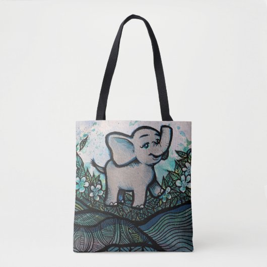 Tote Bag Eléphant Bébé mignon (Devant)