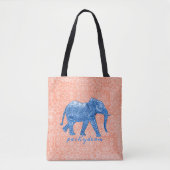 Tote Bag Eléphant bleu (Devant)