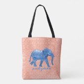 Tote Bag Eléphant bleu (Dos)