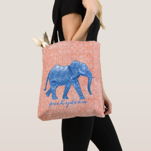 Tote Bag Eléphant bleu