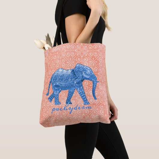 Tote Bag Eléphant bleu (De près)