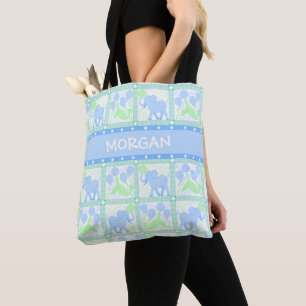 Tote Bag Éléphant bleu de bébé du cirque pour la nouv