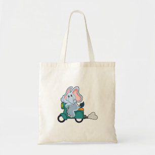 Tote Bag Elephant comme vélo avec scooter
