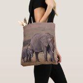 Tote Bag Éléphant d'Afrique avec bébé (De près)