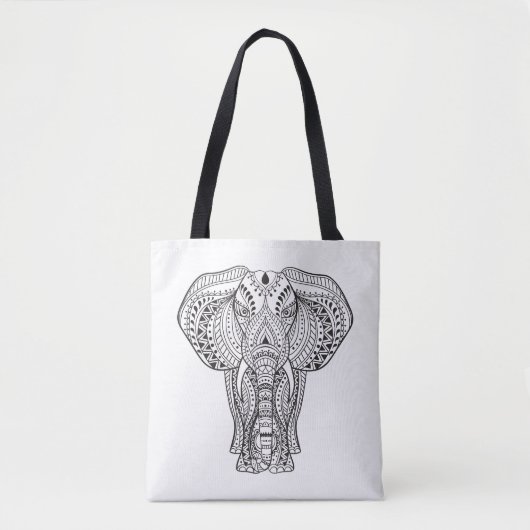 Tote Bag Éléphant d'Asie ethnique 2 (Devant)