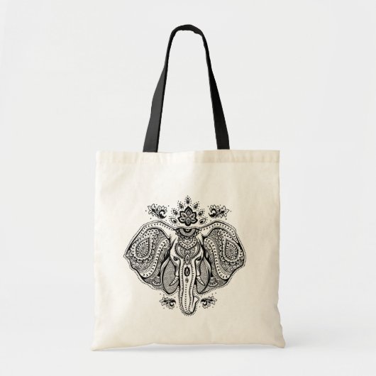 Tote Bag Éléphant d'Asie vintage inspiré (Devant)