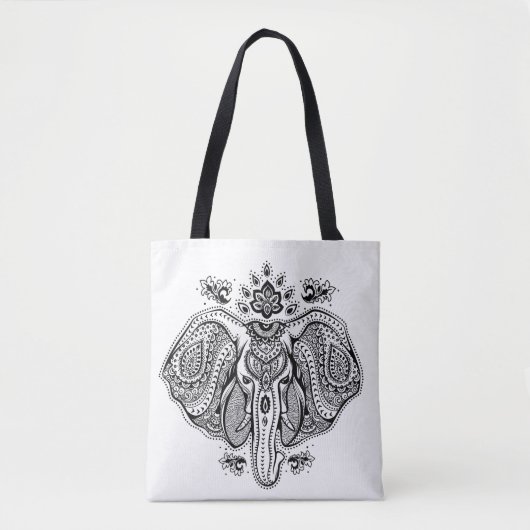Tote Bag Éléphant d'Asie vintage inspiré 2 (Devant)