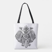 Tote Bag Éléphant d'Asie vintage inspiré 2 (Dos)