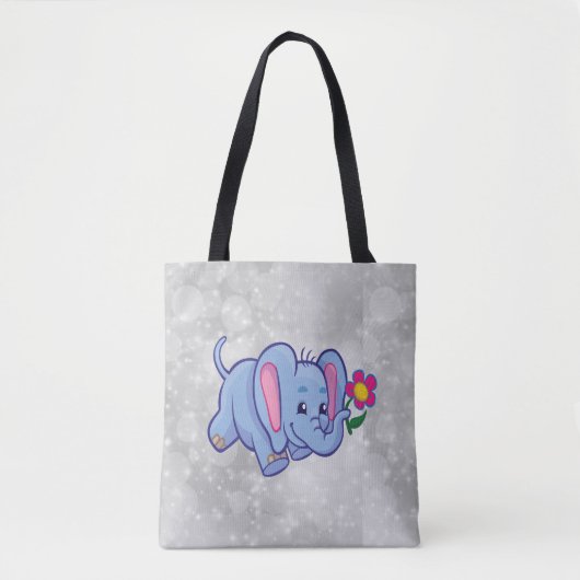 Tote Bag Éléphant de dessin animé mignon (Devant)