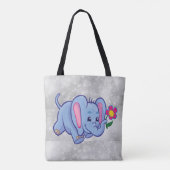 Tote Bag Éléphant de dessin animé mignon (Dos)