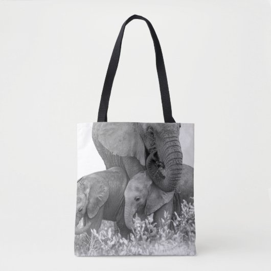 Tote Bag Éléphant et deux veaux | Samburu (Devant)