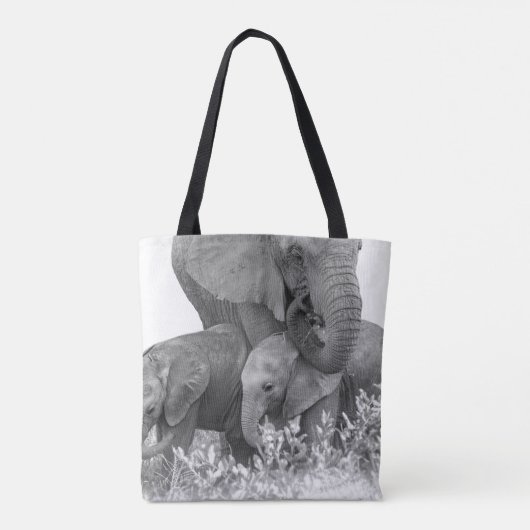 Tote Bag Éléphant et deux veaux | Samburu (Dos)