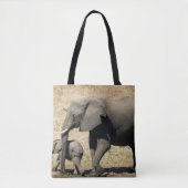 Tote Bag Éléphant et mère de bébé (Devant)