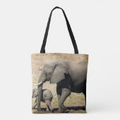 Tote Bag Éléphant et mère de bébé (Dos)