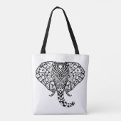 Tote Bag Éléphant ethnique 2 de motif (Dos)