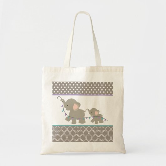 Tote Bag Éléphant Fourre-tout de maman et de bébé (Devant)